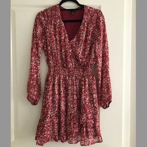 Pink Floral Mini Dress - Size Small